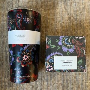 Vera Bradley 20 oz. Insu Tumbler and Matching Note Cube Set in Venetian Paisley